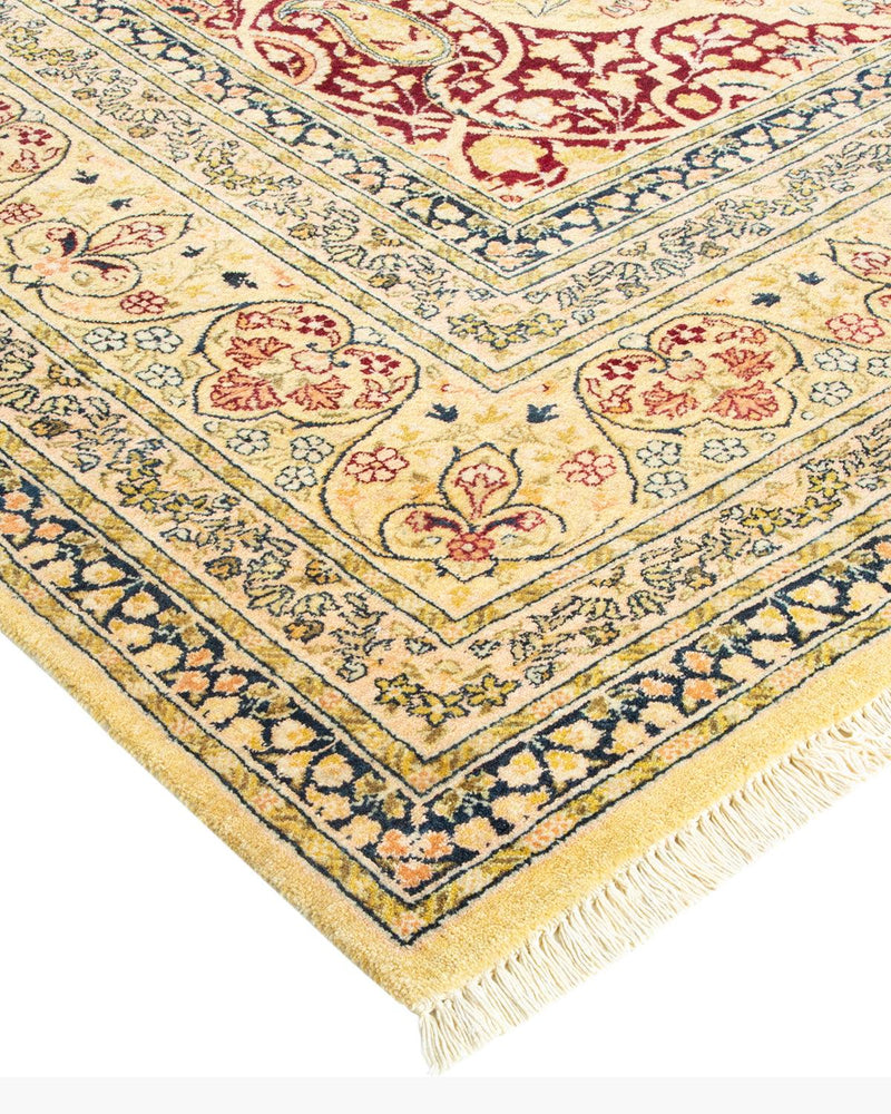 One-of-a-Kind Imported Hand-Knotted Area Rug  - Yellow, 9' 1" x 12' 5" - Modern Rug Importers
