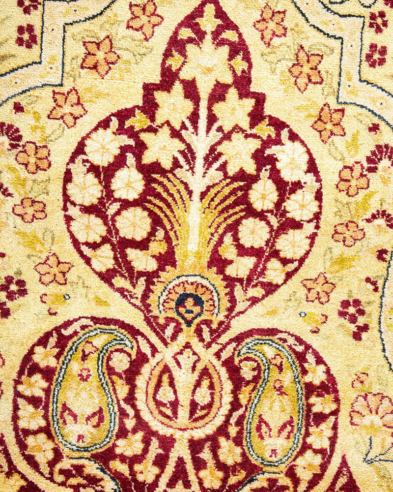 One-of-a-Kind Imported Hand-Knotted Area Rug  - Yellow, 9' 1" x 12' 5" - Modern Rug Importers
