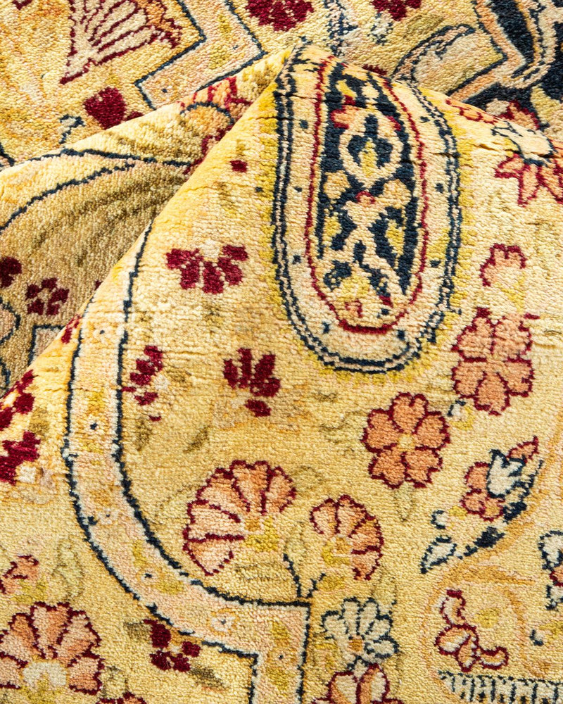 One-of-a-Kind Imported Hand-Knotted Area Rug  - Yellow, 9' 1" x 12' 5" - Modern Rug Importers