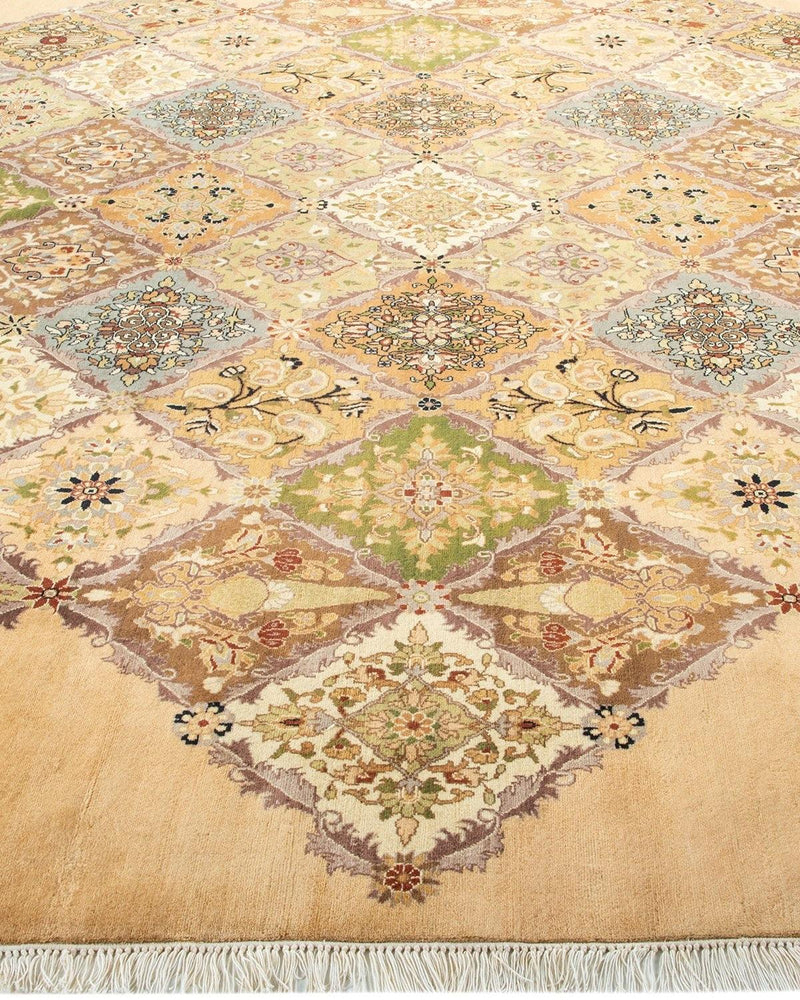 One-of-a-Kind Imported Hand-Knotted Area Rug  - Yellow, 9' 1" x 9' 1" - Modern Rug Importers