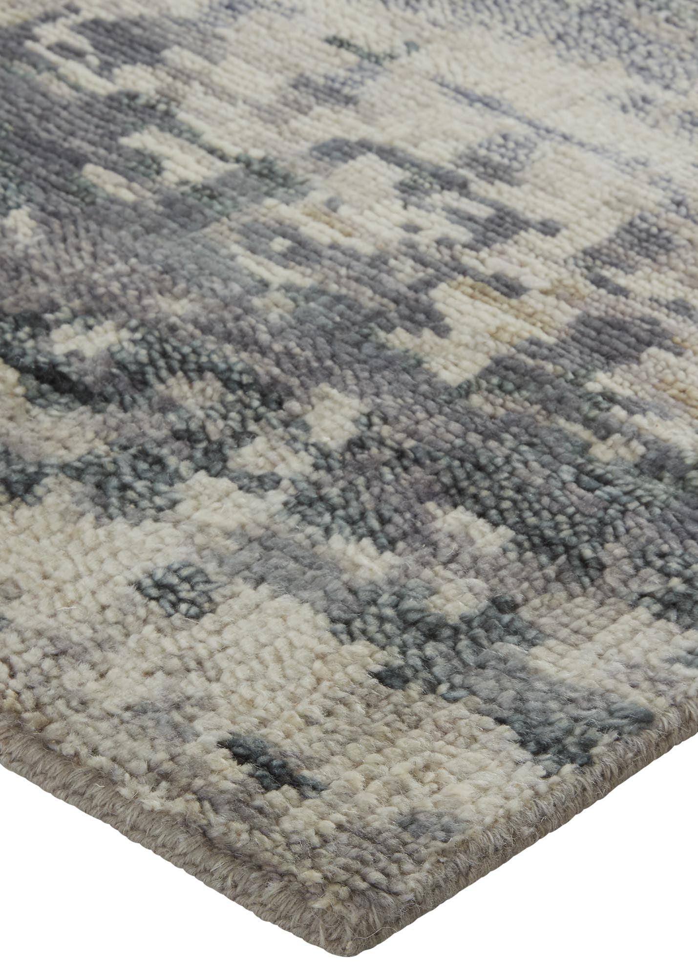 Palomar Luxe Hand Knot Area Rug, Charcoal Gray/Light Beige, 9x6in x 13x6in - Modern Rug Importers