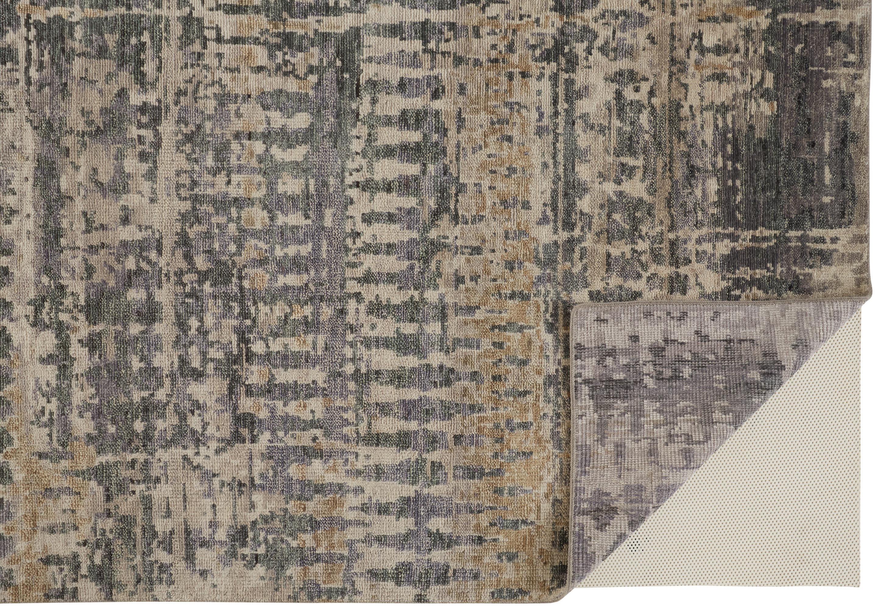 Palomar Luxe Hand Knot Area Rug, Charcoal Gray/Light Beige, 9x6in x 13x6in - Modern Rug Importers