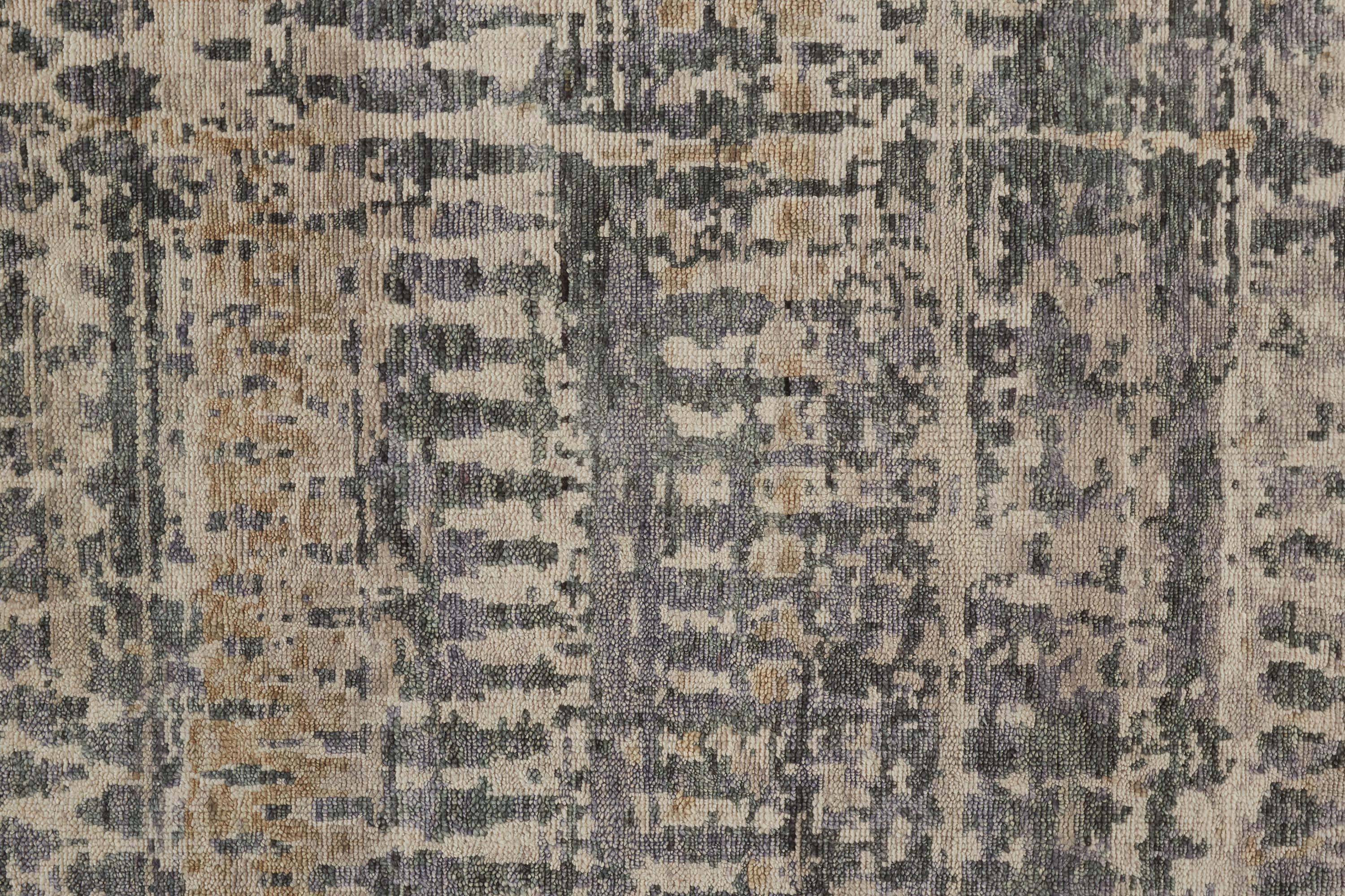 Palomar Luxe Hand Knot Area Rug, Charcoal Gray/Light Beige, 9x6in x 13x6in - Modern Rug Importers