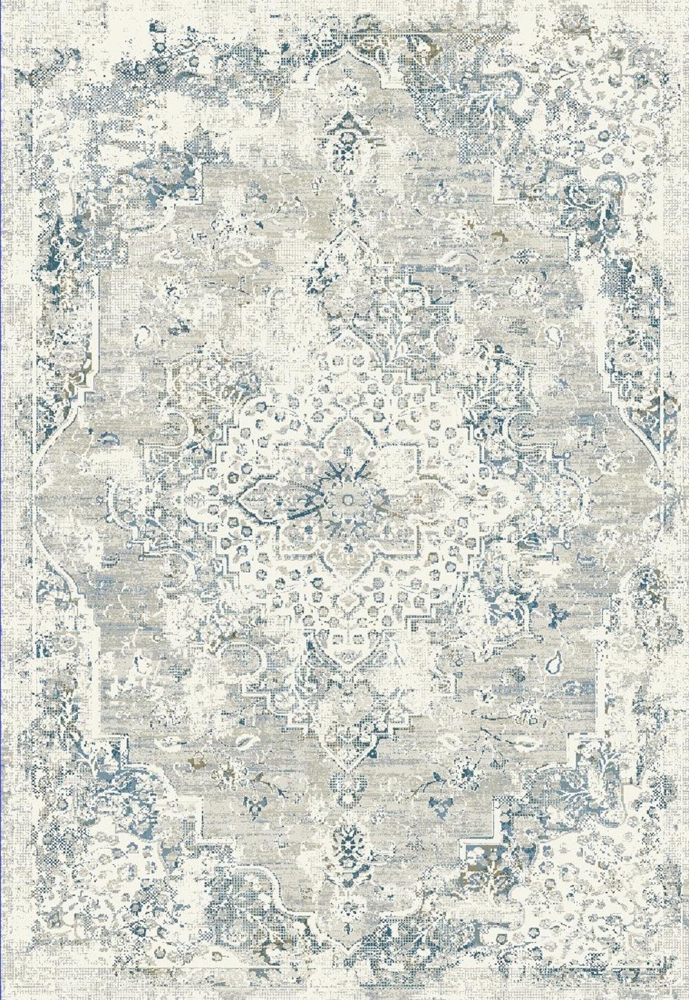 QUARTZ 27064-195 IVORY/GREY/BLUE - Modern Rug Importers