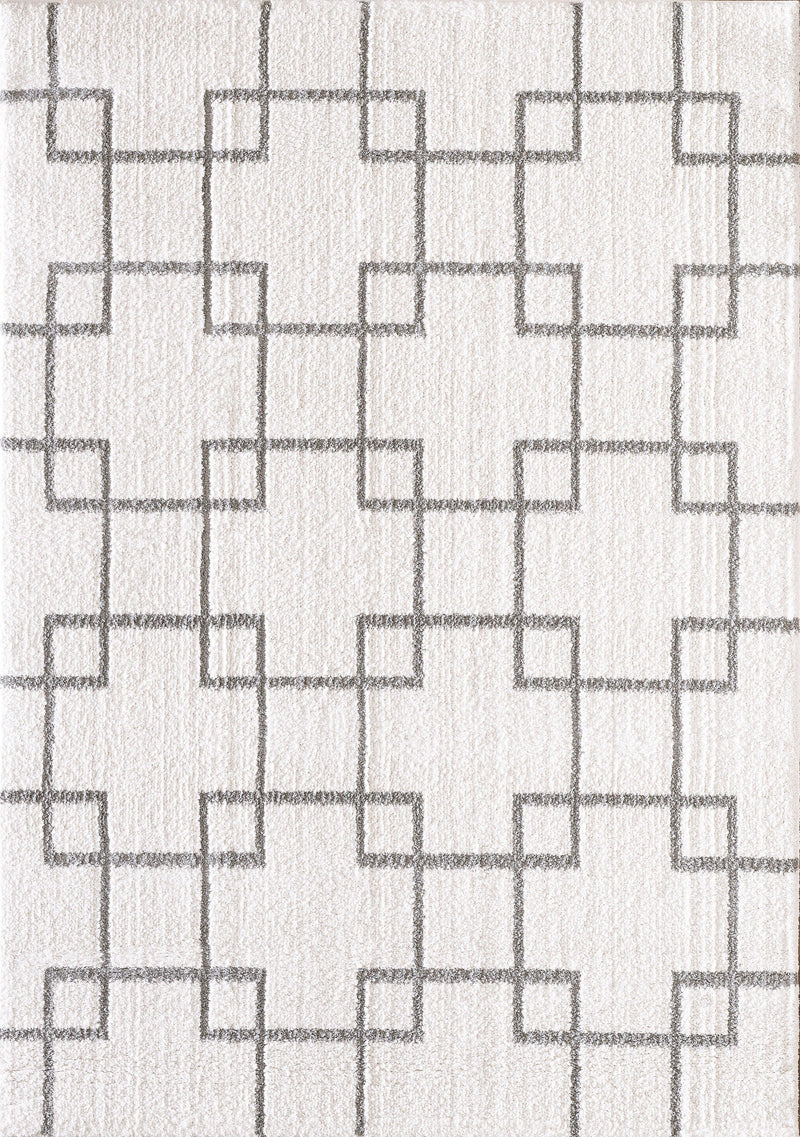 SILKY SHAG 5901-119 IVORY/SILVER - Modern Rug Importers