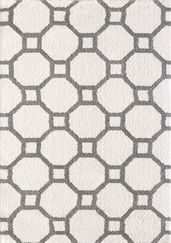 SILKY SHAG 5903-119 WHITE/SILVER - Modern Rug Importers