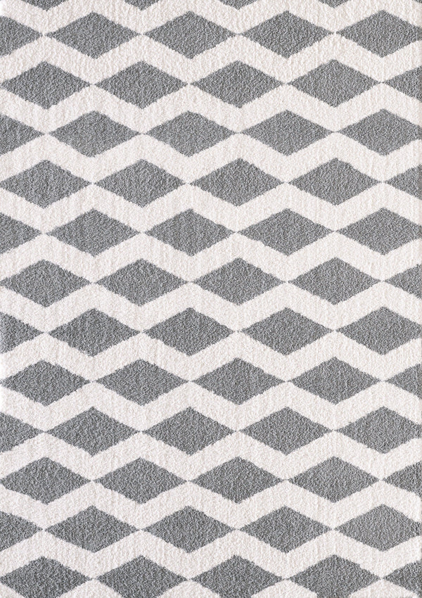 SILKY SHAG 5904-119 WHITE/SILVER - Modern Rug Importers