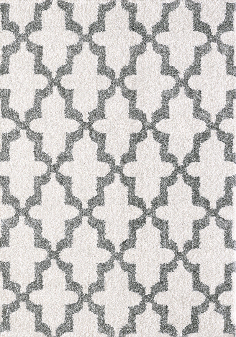 SILKY SHAG 5906-110 WHITE/SILVER - Modern Rug Importers