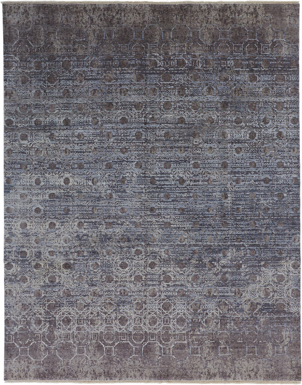 Hand-Knotted Geometric Wool and Silk Rug – Grayson Collection Modern ...