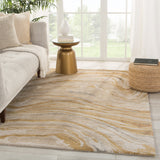 Jaipur Living Atha Handmade Abstract Gold/ Beige Area Rug - Modern Rug Importers