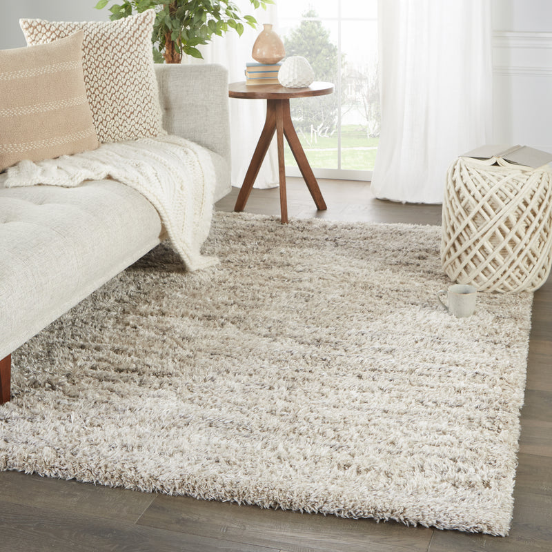 Vibe by Jaipur Living Chessa Striped Light Taupe/ Gray Area Rug - Modern Rug Importers