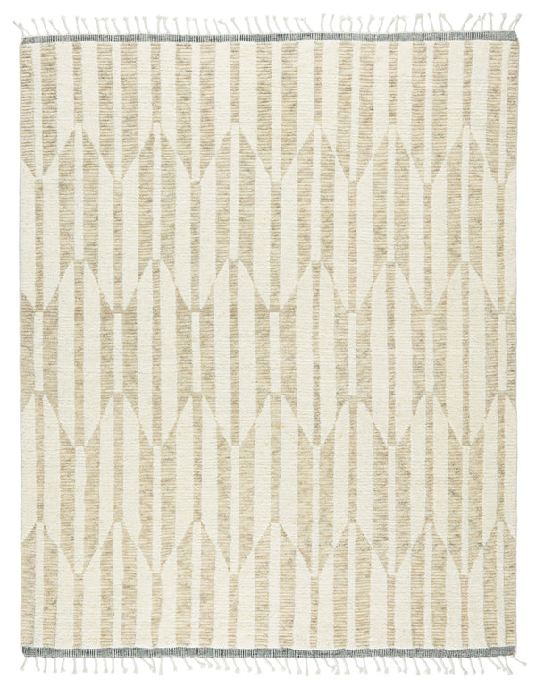 Jaipur Living Quest Hand-Knotted Geometric Beige/ Ivory Area Rug - Modern Rug Importers