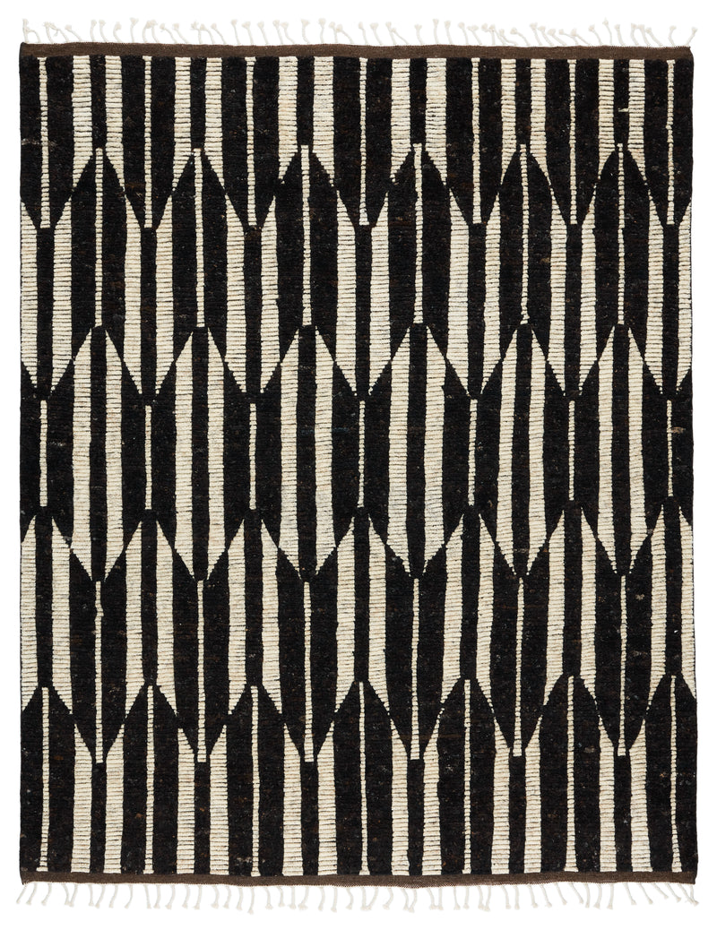 Jaipur Living Quest Hand-Knotted Geometric Dark Brown/ Ivory Area Rug - Modern Rug Importers