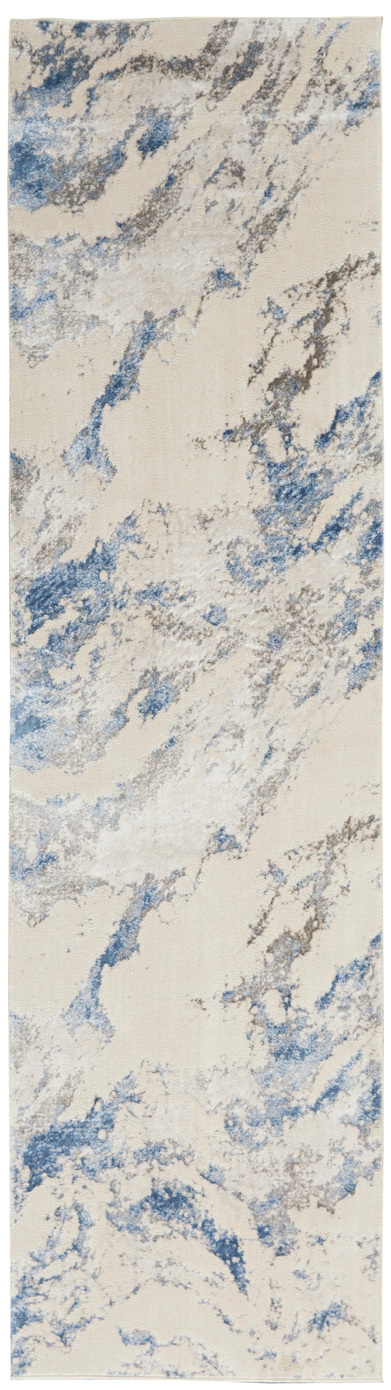 Nourison Silky Textures SLY03 Blue/Ivory/Grey Indoor Rug