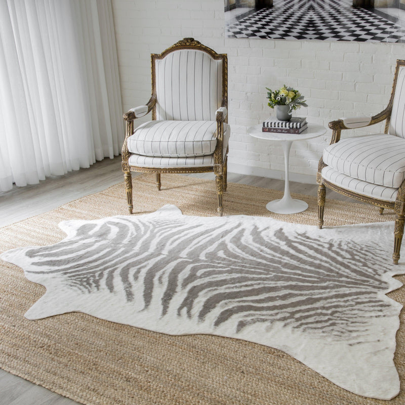Acadia Grey Zebra Designer Animal Print Area Rug - Modern Rug Importers