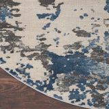 Nourison Rustic Textures RUS08 Grey/Blue Painterly Indoor Rug