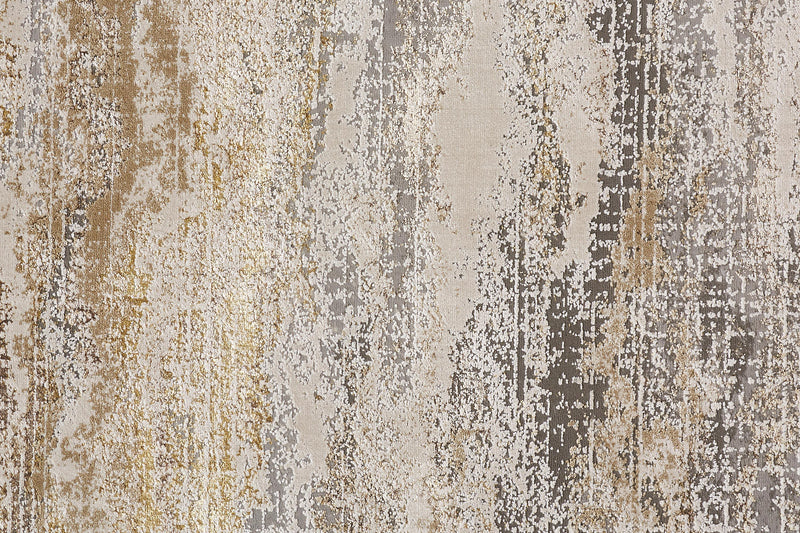 Aura Luxe Modern Rug, Gold/Cloudy Gray, 5ft x 8ft Area Rug - Modern Rug Importers