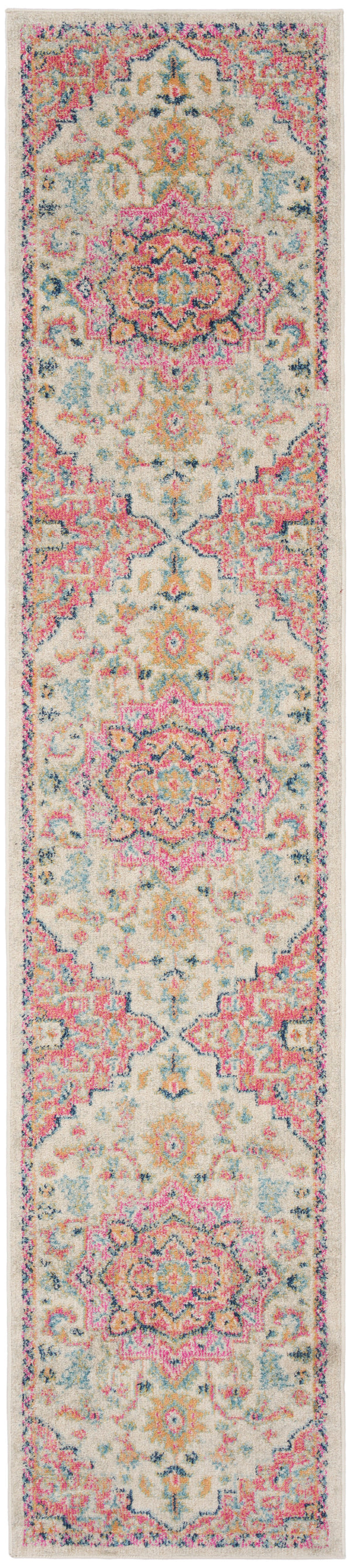 Nourison Passion PSN25 Ivory Pink Bohemian Indoor Rug