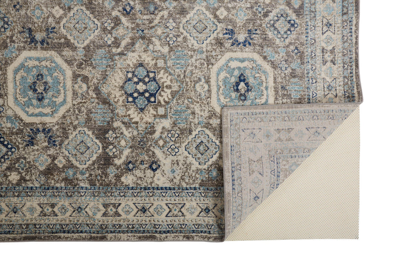 Bellini Vintage Bohemian Rug, Delphinium Blue/Gray, 9ft-2in x 12ft-4in Area Rug - Modern Rug Importers