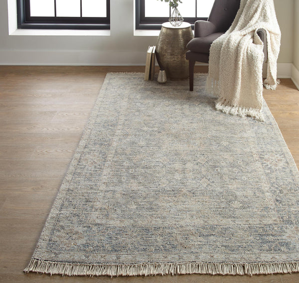 Caldwell Vintage Space Dyed Wool Rug, Latte Tan/Gray, 5ft x 7ft - 6in Area Rug - Modern Rug Importers