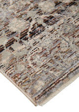 Caprio Space Dyed Ornamental Area Rug, Ink Blue/Beige/Rust, 5ft-3in x 7ft-6in - Modern Rug Importers
