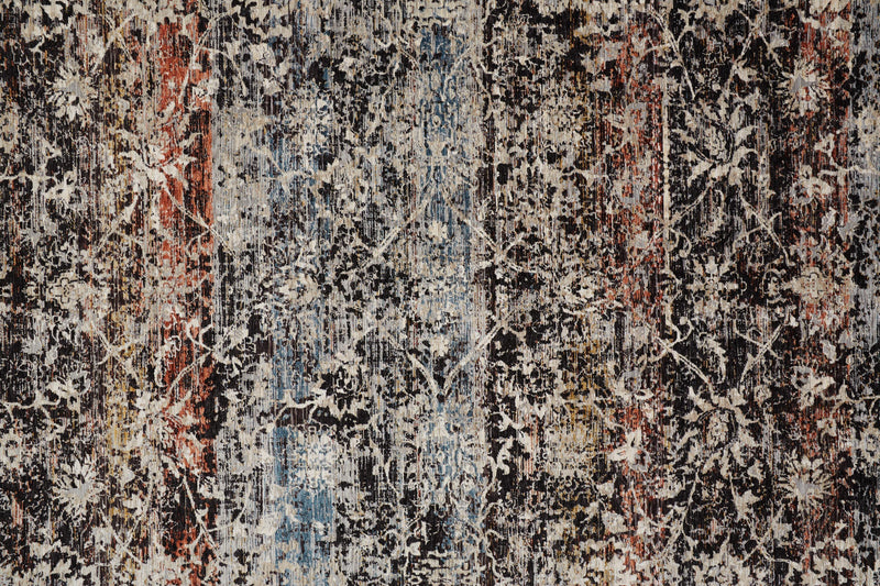 Caprio Space Dyed Ornamental Rug, Ink Blue/Rust, 5ft - 3in x 7ft - 6in Area Rug - Modern Rug Importers