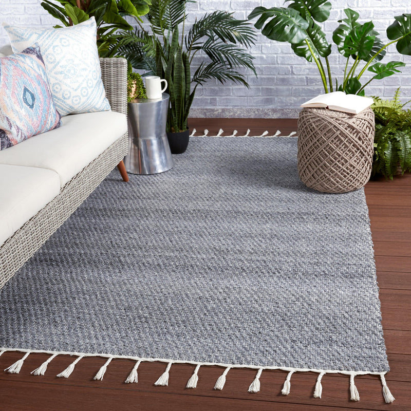 Jaipur Living Encanto Indoor/ Outdoor Solid Gray/ White Area Rug - Modern Rug Importers