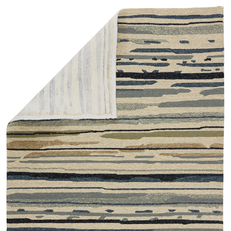 Lauren Wan by Jaipur Living Sketchy Lines Indoor/ Outdoor Abstract Silver/ Blue Area Rug - Modern Rug Importers