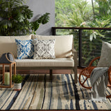 Lauren Wan by Jaipur Living Sketchy Lines Indoor/ Outdoor Abstract Silver/ Blue Area Rug - Modern Rug Importers