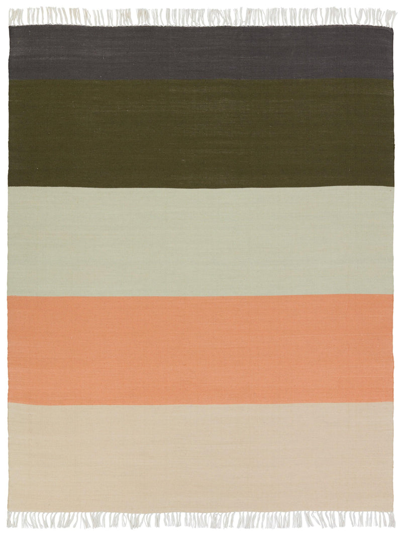 Jaipur Living Swane Indoor/ Outdoor Striped Coral/ Green Area Rug - Modern Rug Importers