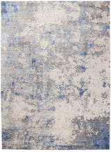 Nourison Silky Textures SLY04 Blue/Ivory/Grey Indoor Rug