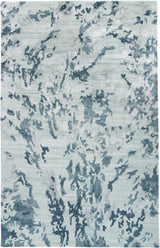 Dryden Contemporary Abstract Rug, Gray Mist/Teal Green, 5ft x 8ft Area Rug - Modern Rug Importers