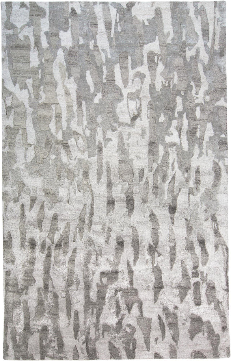 Dryden Contemporary Abstract Rug, Silvery Gray, 5ft x 8ft Area Rug - Modern Rug Importers