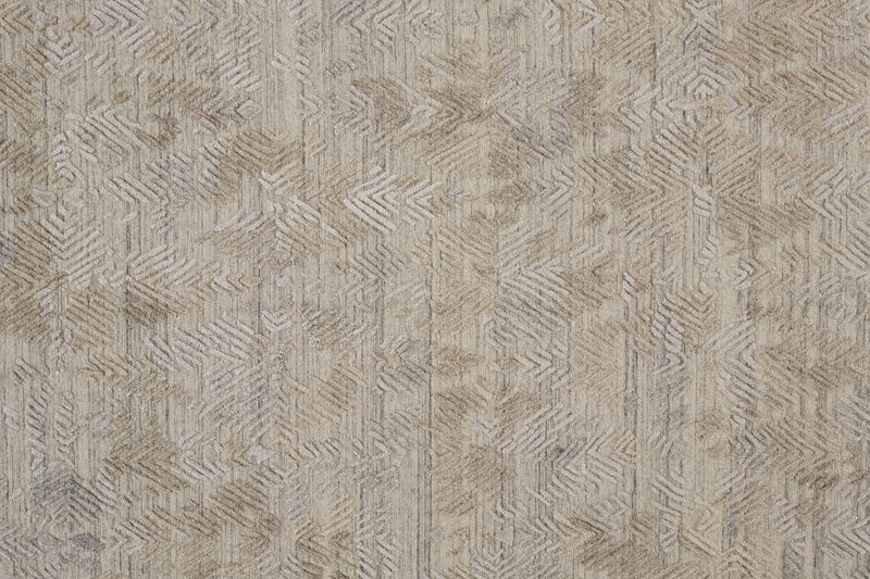 Elias Luxe Abstract Rug, High/Low, Oyster/Taos Taupe, 5ft x 8ft Area Rug - Modern Rug Importers