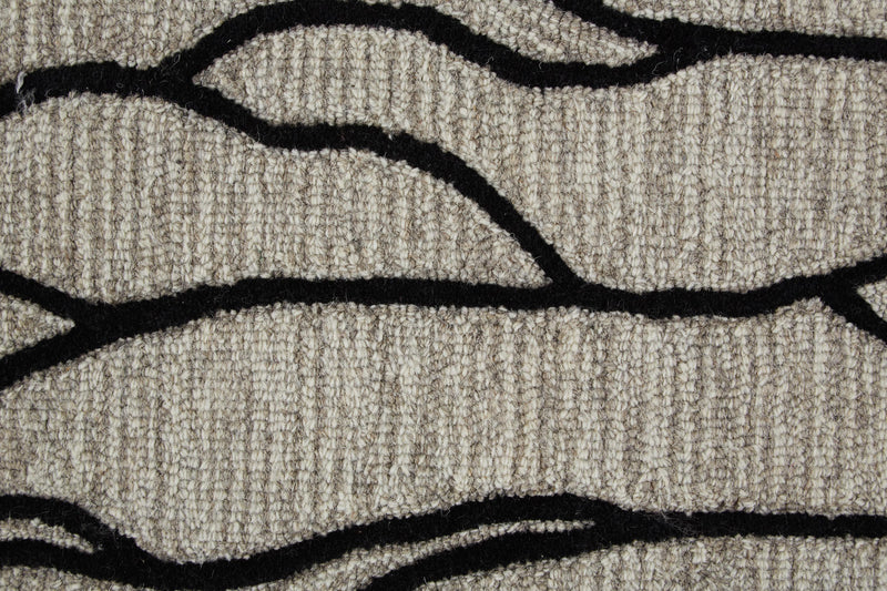Enzo Handmade Minimalist Wool Rug, Warm Taupe/Ivory, 5ft x 8ft Area Rug - Modern Rug Importers