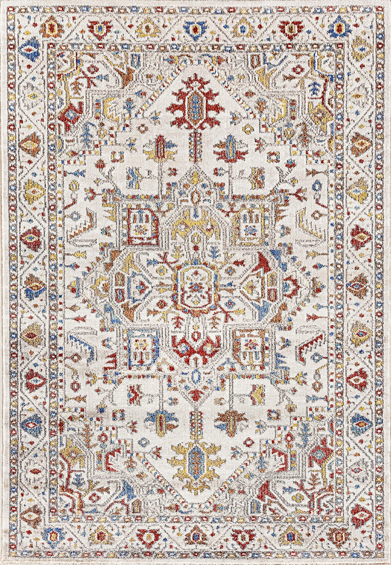 FALCON 6805-999 IVORY GREY BLUE RED GOLD - Modern Rug Importers