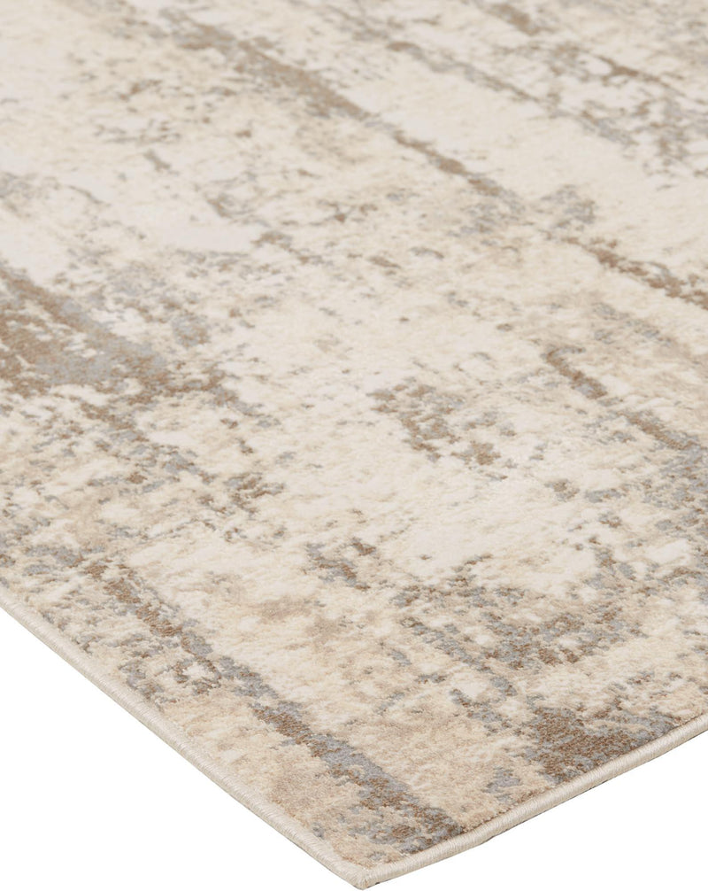 Frida Distressed Abstract Prismatic Rug, Ivory/Gray/Brown, 9ft x 12ft Area Rug - Modern Rug Importers