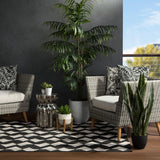 Jaipur Living Zemira Indoor/ Outdoor Geometric Black/ Cream Area Rug - Modern Rug Importers