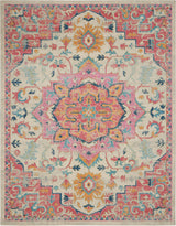 Nourison Passion PSN25 Ivory Pink Bohemian Indoor Rug