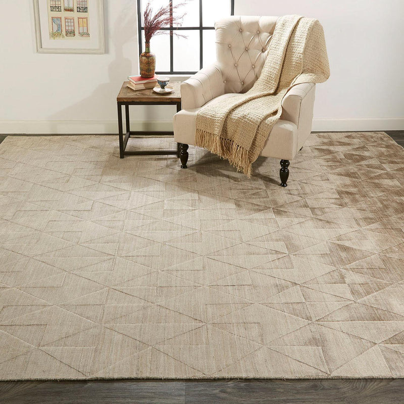 Gramercy Luxe Viscose Rug, High-low Pile, Metallic Taupe, 4ft x 6ft Area Rug - Modern Rug Importers