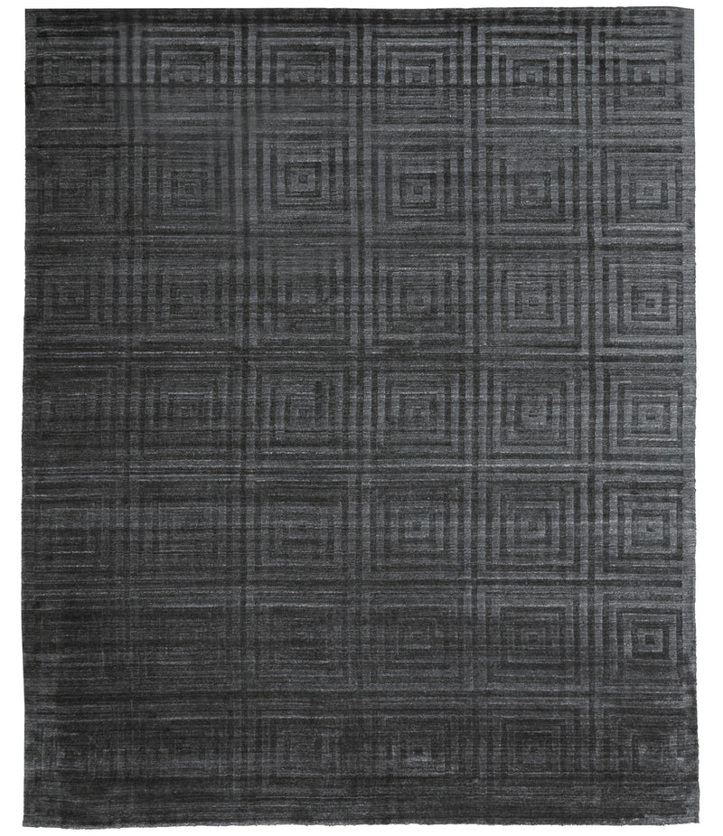 Gramercy Luxe Viscose Rug, High-low Pile Rug, Asphalt Gray, 5ft-6in x 8ft-6in - Modern Rug Importers