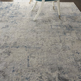 Nourison Rustic Textures RUS07 Ivory/Grey/Blue Painterly Indoor Rug