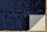 Indochine Plush Shag Rug, Metallic Sheen, Dark Blue, 7ft-6in x 9ft-6in Area Rug - Modern Rug Importers