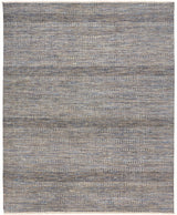 Janson Classic Striped Rug, Warm Gray/Bright Blue, 5ft-6in x 8ft-6in Area Rug - Modern Rug Importers