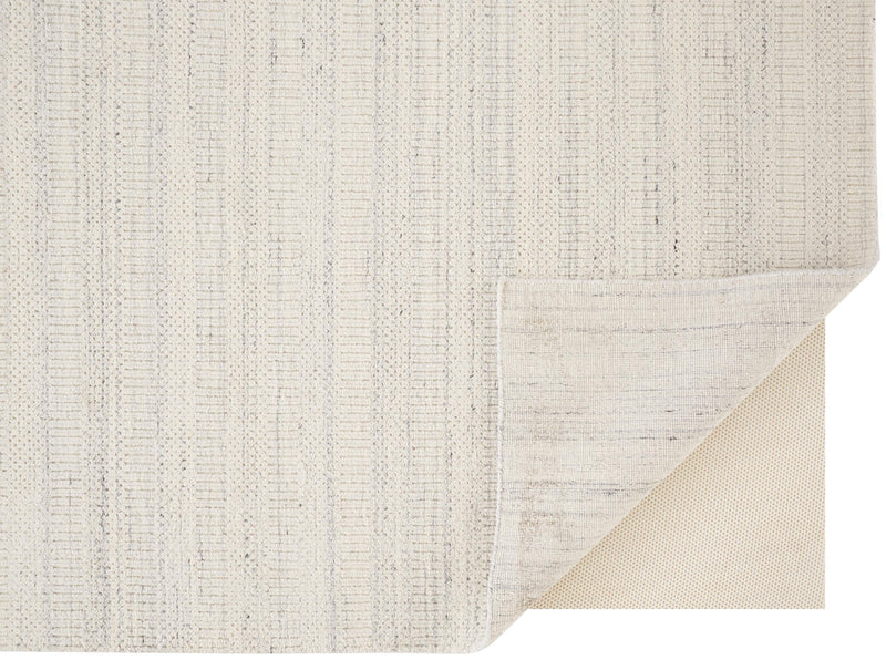 Keaton Handmade Wool Rug, Neutral Stripe, Light Gray, 9ft x 12ft Area Rug - Modern Rug Importers