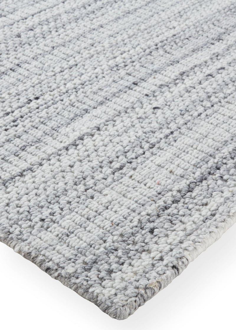 Keaton Handmade Woolt Area Rug, Neutral Stripe, Light Gray/Silver, 9ft x 12ft - Modern Rug Importers