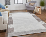 Legacy Contemporary Gebbah Rug, Light Gray/Warm Gray, 5ft-6in x 8ft-6in Area Rug - Modern Rug Importers