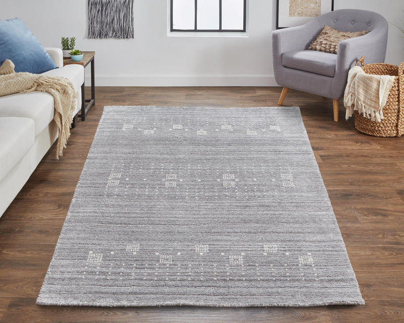 Legacy Contemporary Gebbah Rug, Warm Gray/Ivory, 5ft - 6in x 8ft - 6in Area Rug - Modern Rug Importers