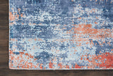 kathy ireland Home Safari Dreams KI374 Blue/Brick Painterly Indoor Rug