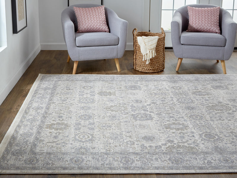 Marquette Traditional Persian Style Rug, Beige/Warm Gray, 5ft x 7ft - 2in Area Rug - Modern Rug Importers